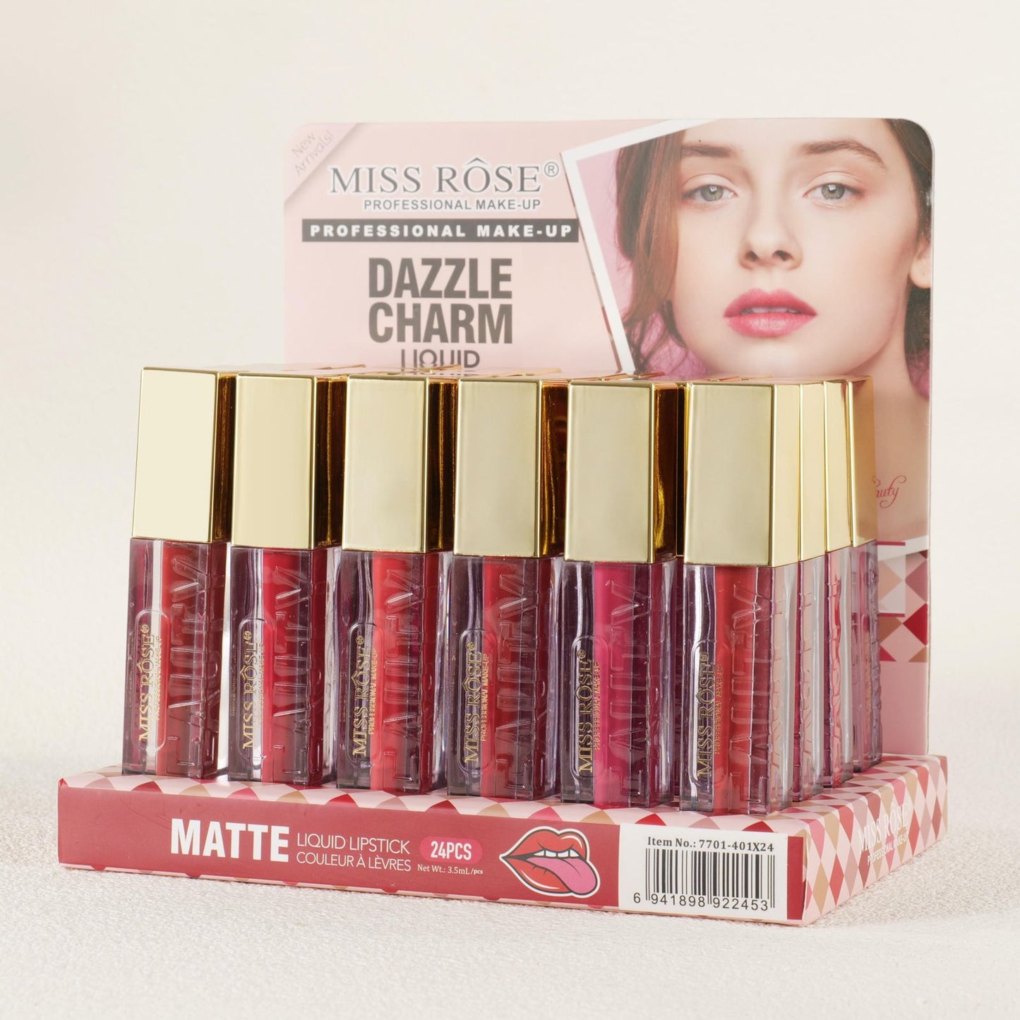Miss Rose Golden Gleam Beauty Matte Lip Gloss