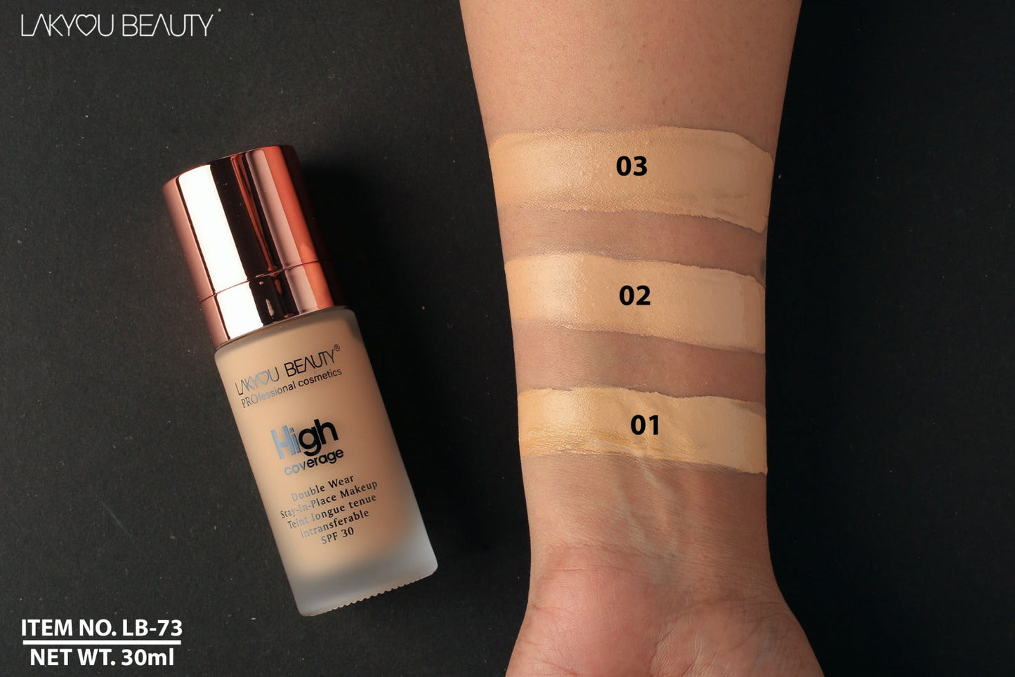 Lackyou Beauty Double Wear High Coverage Foundation