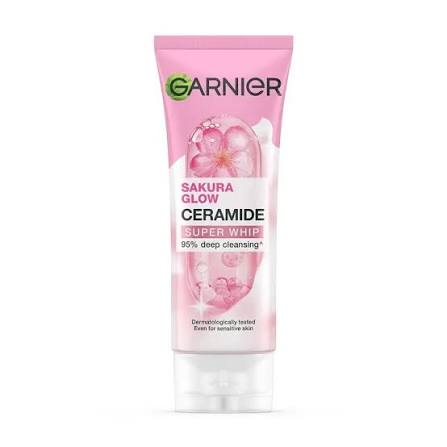 Garnier Sakura Glow Ceramide Face Wash Super Whip