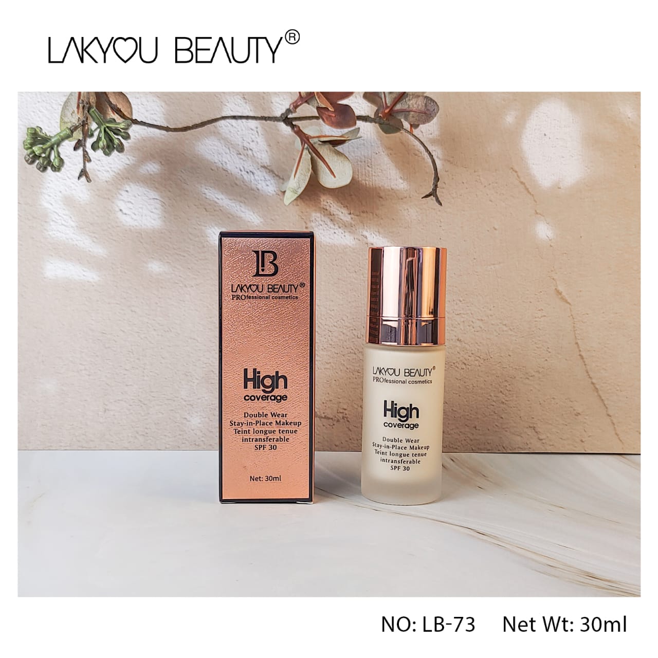 Lackyou Beauty Double Wear High Coverage Foundation