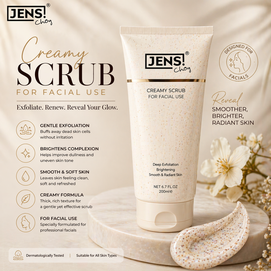 Jens Choy Creamy Facial Scrub – Gentle Exfoliating Scrub for Smooth & Glowing Skin
